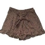 Mittoshop Animal Cheetah Print Ruffled Hem High Waisted Shorts Side Zip Size Small Photo 0