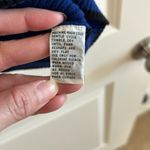 Yarnworks Blue & Black Striped Mock Neck Short Sleeve Knit Sweater Top Size M Size M Photo 2