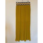 Lucy & Laurel Yellow Pleated Semi Sheer Boho Maxi Skirt Size Medium Photo 5