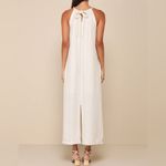 Little Lies Women's Ainsley Halter Maxi Dress Beige Pinstripe M Summer Beachy Size M Photo 1