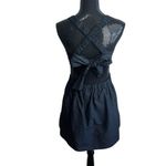 Anthropologie  Maeve Dress Size 4 Black Babydoll Cross back Tie Mini Photo 6