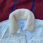 NWT Oat New York Faux White Denim Trucker Jacket Winter White Women M medium Photo 2