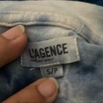 L'Agence L’Agence blue & white tie dye shirt sleeve size small crewneck t-shirt. Photo 3
