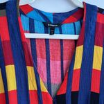 EXPRESS Colorblock Tie Waist Blouse, Red/Blue/Yellow/Orange, Size Medium Photo 8