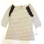 Bar III Bar lll Black/ White Striped Lace Design Overlay Top Sz S Photo 0