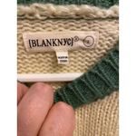 BLANK NYC New  Colorblock Beige Green Crewneck Cable Knit Sweater Acrylic Large Photo 2