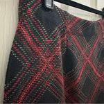 J. McLaughlin Plaid Pencil Mini Skirt Women’s size Medium Black Red Green Gold Photo 2