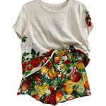 Maeve Anthropologie  Colette Boxy Semi Crop‎ White Tomato Tee Shirt Small Photo 8