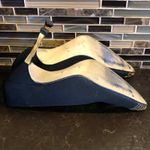 Spanish Leather collection vintage heels Italy Women’s Size 8 Black Gold Wire Photo 5