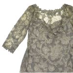 Tadashi Shoji NWT Lark Sheath in Smoke Pearl Corded Embroidery Tulle Dress 14 Photo 2