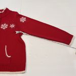 Quacker Factory Red Snowflakes Christmas Holiday Zip Cardigan Sweater XL Photo 8