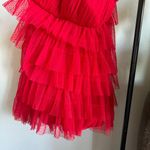 Alexis ✨SALE  Raina Tiered Tulle Halter Mini Dress Cherry Red Size M NWT Photo 7