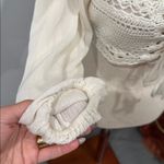 Illa Illa Cream Crochet Lace-Up Blouse Photo 2