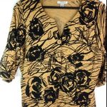 Mercer Street L Black Gold Roses Cardigan Sweater Size L Photo 0