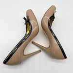 Ted Baker Womens Shoes Size US 6 Beige Black Bow Stiletto Patent Leather Glam Photo 4