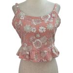 Altar'd State Altar's State Peach Floral Crop Top Women Size Medium | 48-51 Photo 0