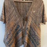 Thursday Island Cardigan Womens Small Short Sleeve Hi Low Boho Wool Blend Photo 0
