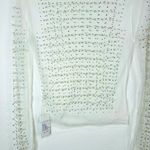 Sheer Mesh Rhinestone Crop Top Medium Party Clubwear Glam Look White Photo 4
