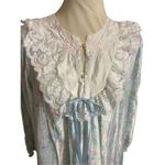 Vintage Pinehurst Lingerie Floral Lace Nightgown Women’s Size Large Romantic Cot Blue Photo 4