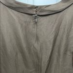 Chocolate Brown Linen Silk Blend Puff Sleeve Mini Dress Photo 12