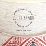 Lucky Brand Handkerchief T-Shirt Womens Size L Paisley Patriotic Americana Photo 3