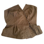 Free People  Brown Sleeveless Top Asymmetrical Button Ruched Back Size‎ Small NWT Photo 0