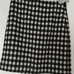 Talbots Petites size 2 Black and White Plaid Wool Skirt Photo 0