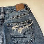 American Eagle  AE Distressed Patches Mom Jeans Women's Size 00 Straight Leg Photo 2