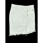 ZARA Size 6 Womens White High-Waisted Denim Shorts With Raw Hem & Button Fly Photo 3