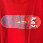 Los Angeles Apparel 2017 Maroon 5 T Shirt Womens Red Small S Graphic Tee Pop Band 100% Cotton Solid Photo 2
