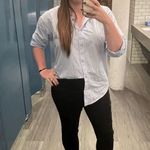 DONNI Blue White 100% Cotton Striped Oversized Collared Button Front Shirt XS Photo 9