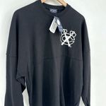 Spirit Jersey NEW Blackhawks Oversized Long Sleeve T-Shirt Black Women's S Photo 1