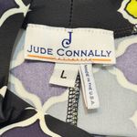 Jude Connally Quatrefoil Geometric Print Turtleneck Dress Packable Stretchy Sz L Black Size L Photo 4