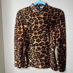 Vintage Patrick Kelly Paris Made in France Leopard Print Long Sleeve Top Sz 4 Brown Photo 1