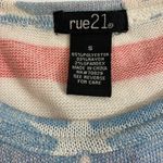 Rue 21 Patriotic stars & stripes sweater ladies small crossover long sleeve knit Photo 5