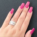 Engagement Wedding Band CZ Ring Set 6 Silver Photo 3