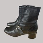 Bandolino Womens Black Leather Mid-Heel Ankle Boots Size 7.5M Photo 4