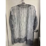 Soft Surroundings  Animal Print Gray Black Kimono OS One Size Chiffon Sheer Bling Photo 6