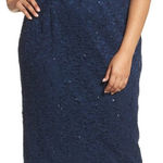 Alex Evenings Alex Evening Lace Sequin Cocktail Midi Dress Navy blue Size 8‎ Photo 0