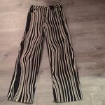Mango  Mono Black And Cream Striped Straight Leg Jeans Size 2 Photo 2