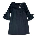 J.Crew size 8 medium black Dress knee length v neck Bow ruffle new Photo 1
