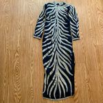 Vintage 1980s Black Beaded Silk Long Maxi Evening Gown Womens Medium Photo 6