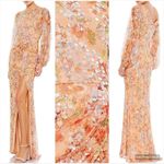 Mac Duggal 93547 Womens FLORAL PRINT SEQUINED PUFF SLEEVE GOWN Photo 2