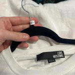 Love moschino  big love logo oversized jumper in white Photo 8