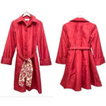 ZARA  Trench Coat Trench Jacket Belted Side Pockets Raspberry Pink Pleated Size S Photo 1