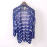 Chico's CHICO’S Tie Dye Linen Open Knit Cardigan Women’s Mesh Knit Coastal Boho Photo 1