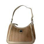 Franco Sarto  Beige Textured Hobo Shoulder Bag w/‎ Front Zip Pocket Metal Logo Photo 2
