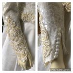 Vintage wedding sequenced dress with detachable skirt & train Ivory gold medium White Photo 10
