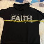 No Boundaries Faith Cowl Neck Shirt Top sheer lace shoulder panel Juniors Large Black Ruching Photo 6