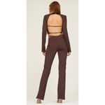 RTR sz 4 Nicholas Jalena high waist strap straight leg brown dress pants cutout Photo 2